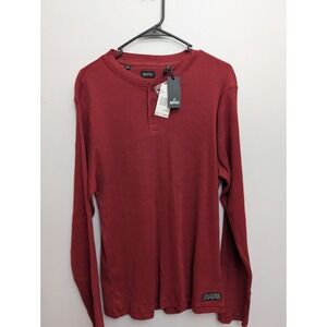 A2 BUFFALO DAVID BITTON Burgundy XLARGE KNIT HENLEY  MENS